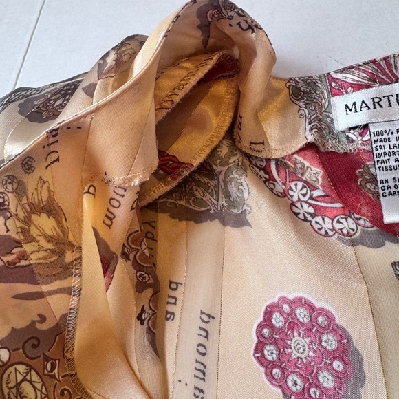 Martinique vintage Women's Sz 10 Button Up Blouse Cream Green Orange - Picture 16 of 16